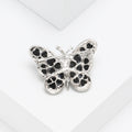 Iridescent Shell Butterfly Brooch with Pearl Center view 4
