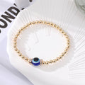 Gold Tone Beaded Colorful Evil Eye Stretch Bracelets view 8