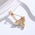 Aqua Green Bird Sculpted Enamel Metal Brooch Pin for Jackets and Lapels view 3