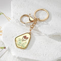 Pressed Flower Irregular Resin Keychains with Gold Tone Clips view 4