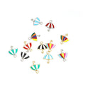 Striped Umbrella Enamel Charm Collection for Jewelry Making view 1