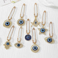 Gold Tone Rhinestone Evil Eye Safety Pin Brooches in Nine Designs view 3
