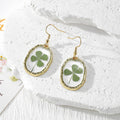 Irregular Gold Frame Dried Flower Resin Earrings 4 Styles view 2