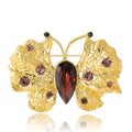 Textured Crystal Butterfly Brooch in Detailed Metal and Crystal Design view 4