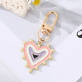 Gold Tone Pearl Crystal and Enamel Heart Clip Keychains view 12