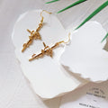 Rose Cross Pendant Necklace and Earring Jewelry Six Options view 5