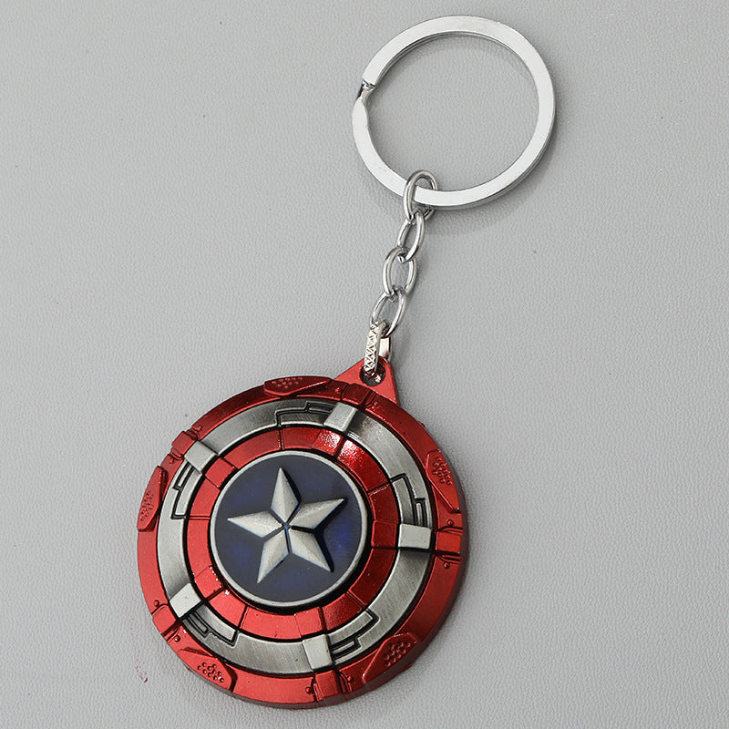 Captain America Rotating Shield Alloy Keychain for Car Keys