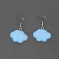 Silver Tone Pastel Cloud Resin Hook Earrings in Five Colors view 8