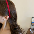 Four Mixed Black Bow Clip Beige Red Headbands And Flower Barrette view 8