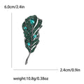Long Crystal Feather Brooch in Four Rich Enamel Colors view 8