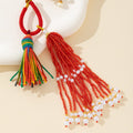 Beaded Tassel Bag Charm Pendant With Pearl Trim Seven Colors view 4
