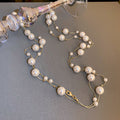 Multi Strand Floating Pearl Long Necklace Six Colors view 7