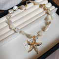 Assorted Beach Shell Starfish Beaded Necklace Collection view 12