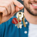 Red XOXO Heart Key Charm Gold Lobster Clasp Keychain view 4