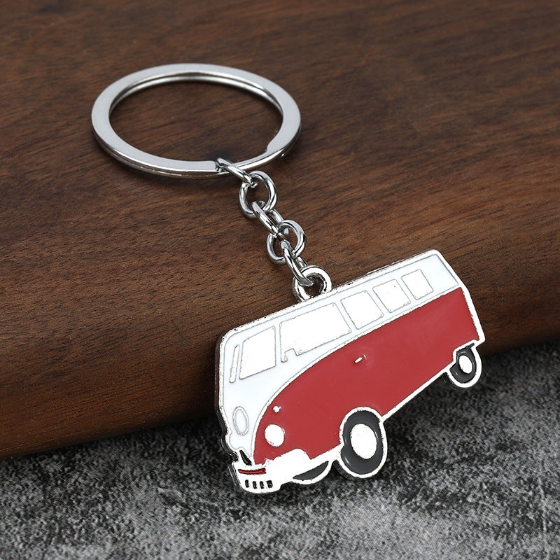 Mini Bus Metal Keychain, Cute Coach Car Pendant for Kids Gifts