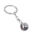 Black, Silver, and White Dice Keychains With Colored Pips view 5