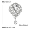 Large Teardrop Glass Court Brooch Six Crystal Color Pin view 10