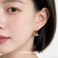 Metallic Ball Grape Cluster Hook Earrings In Gold And Silver Tone view 2