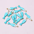 Striped Fish Charms Jewelry Making Components In Detailed Metal Finishes view 8