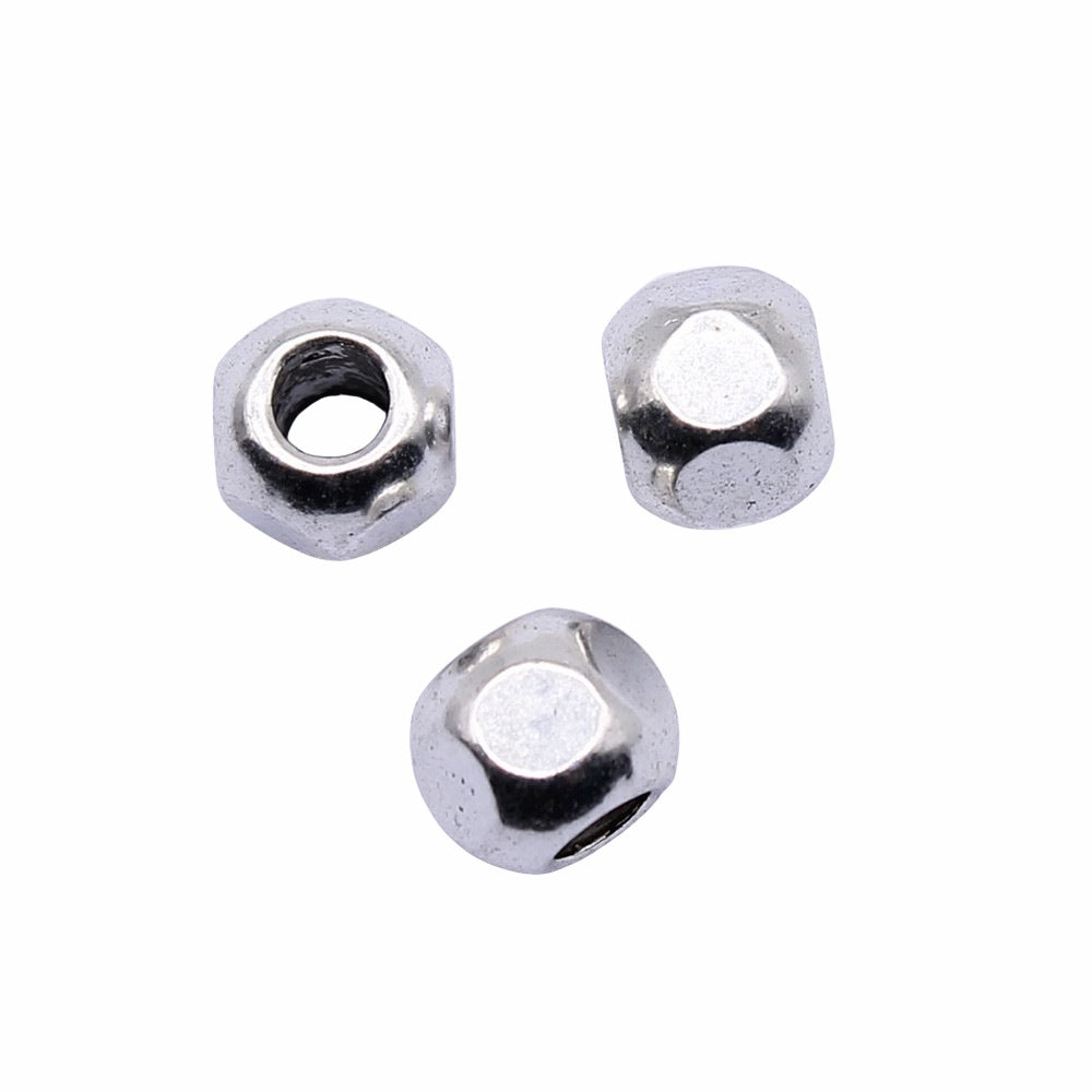7x7mm 0.75g Multicolor Zinc Alloy Round Large Hole Spacer Beads for Bracelet Necklace DIY Jewelry Making