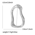 Irregular Open Loop Brooch In Smooth Gold And Silver Tones view 7