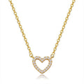 Open Heart Clear Stone Pendant Necklace In Gold And Silver Tones view 5