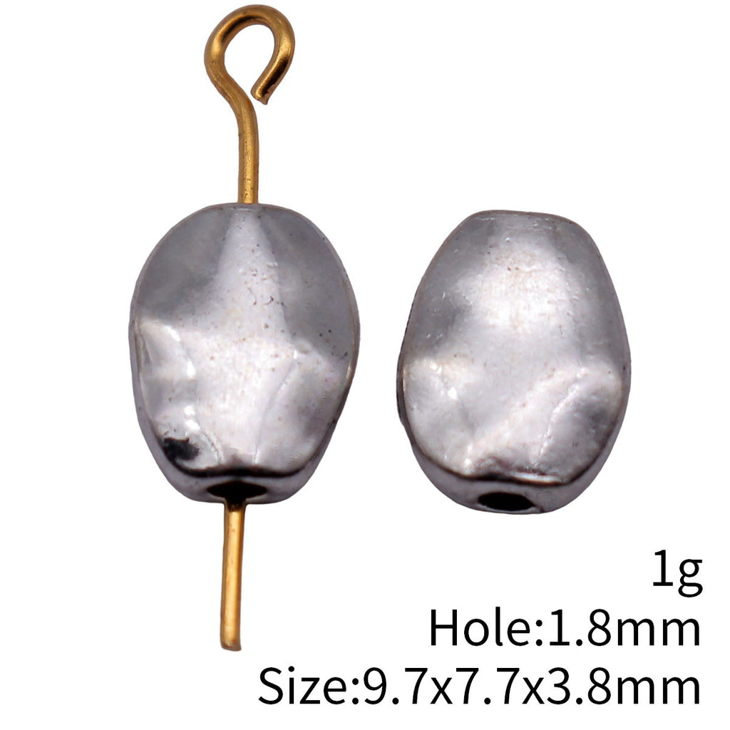 9.7x7.7x3.8mm 1g Antique Silver Tone Zinc Alloy Hammered Irregular Loose Metal Beads for DIY Jewelry