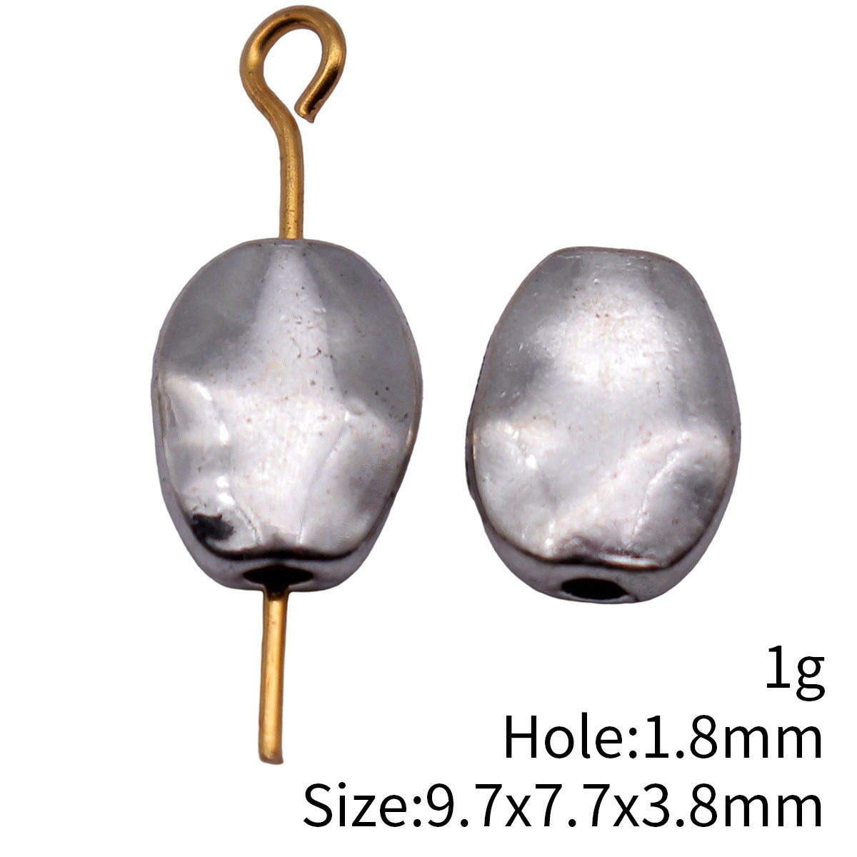 9.7x7.7x3.8mm 1g Antique Silver Tone Zinc Alloy Hammered Irregular Loose Metal Beads for DIY Jewelry