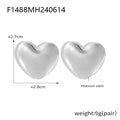 Polished Heart Stud Earrings Two-Tone Gold And Steel view 8