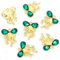 Crystal Ribbon Tassel Metal Jewelry Charms, 16 Colorways view 12