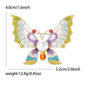 Enamel Butterfly Brooch Pearl Center Three Color Options view 7