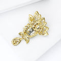 Layered Crystal Flower Brooch with Teardrop Dangle view 4
