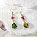 Heart Crystal Dried Flower Resin Dangle Earrings 5 Styles view 4
