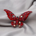 Crystal Rhinestone Butterfly Brooch Champagne Purple Blue Red view 4