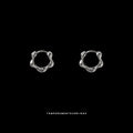 Silver Tone Irregular Wave Huggie Hoop Ear Buckles view 2