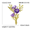 Purple Flower Branch Brooch In 1 Style With Polished Metal And Decorative Details view 6