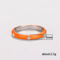Enamel Inlay Band With Clear Accent In Eleven Colors view 5