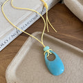 Abstract Resin Pendant Cord Necklaces in Three Colors view 8