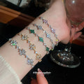Crystal Flower Chain Bracelets Five Color Metal Styles view 3