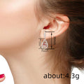 Silver Red Cardinal Bird CZ Wing Drop Earrings Pair view 4