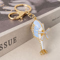 Enamel Rhinestone Helicopter Keychain Metal Bag Charm view 4