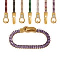 Gold Magnetic Clasp Baguette Zircon Tennis Bracelet Colors view 5