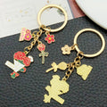 Mom Rose and Carnation Enamel Keychains in 5 Floral Styles view 4