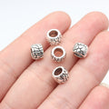 7.8x7.8x5.6mm 0.87g Antique Silver Zinc Alloy Round Large Hole Spacer Beads for DIY Bracelet Jewelry Making