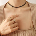Baguette Cubic Zirconia Necklace And Bracelet Multi Color Set view 6