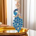 Full Crystal Peacock Keychains in Eight Color and Stone Combinations view 2