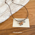 Brown Cord Horse Pendant Necklace With Decorative Metal Details view 2