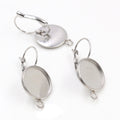 Round French Leverback Earring Settings in Eight Sizes view 3