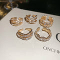 Silver Gold Rhinestone Open Ring Sets Three Five Piece view 7