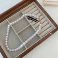 White Round Pearl Bead Necklaces Multiple Sizes Irregular Style view 4